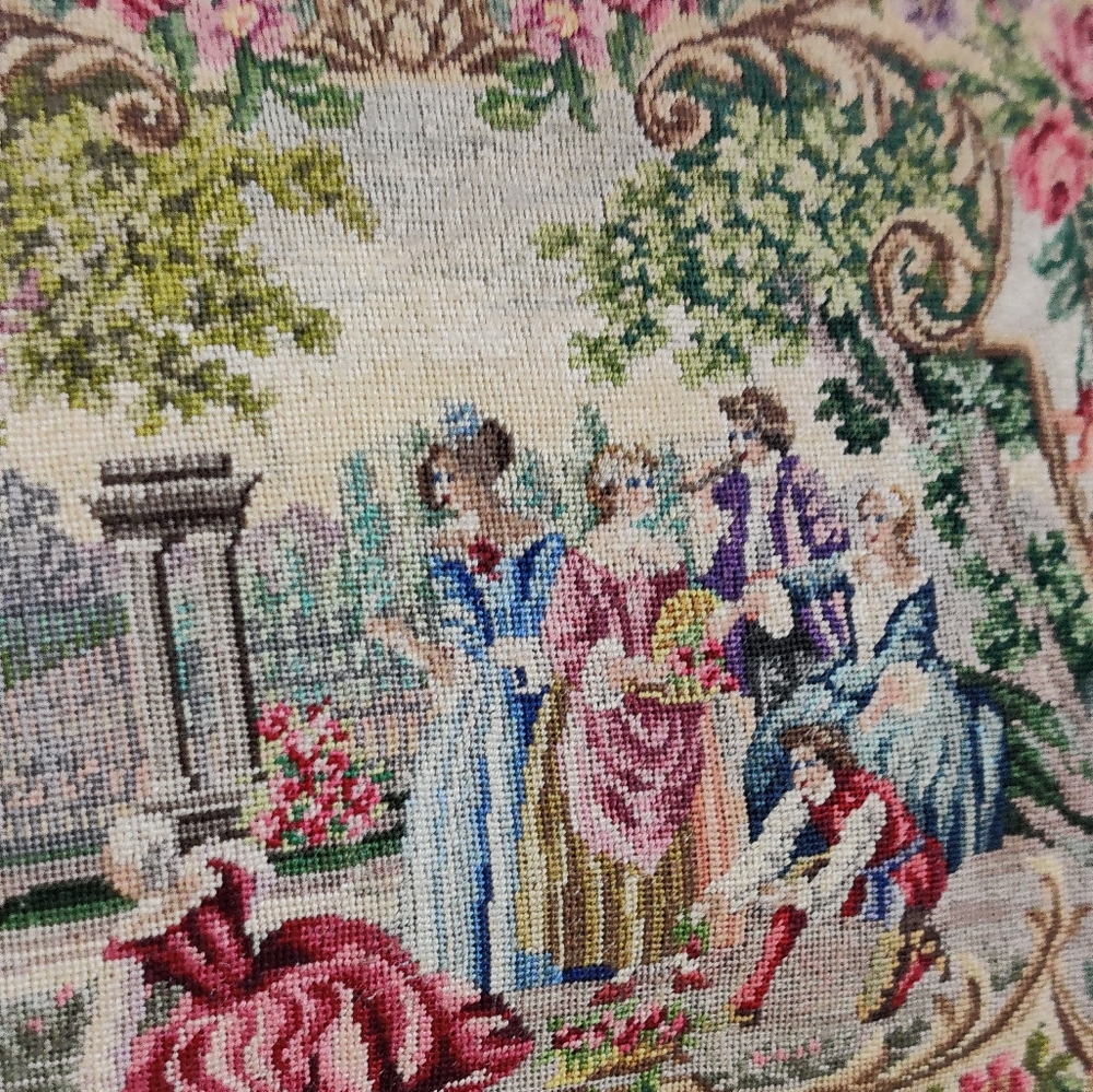 Antique Morabito France Petit Point Hand Embroidered Evening Bag Clutch - Picture 9 of 16